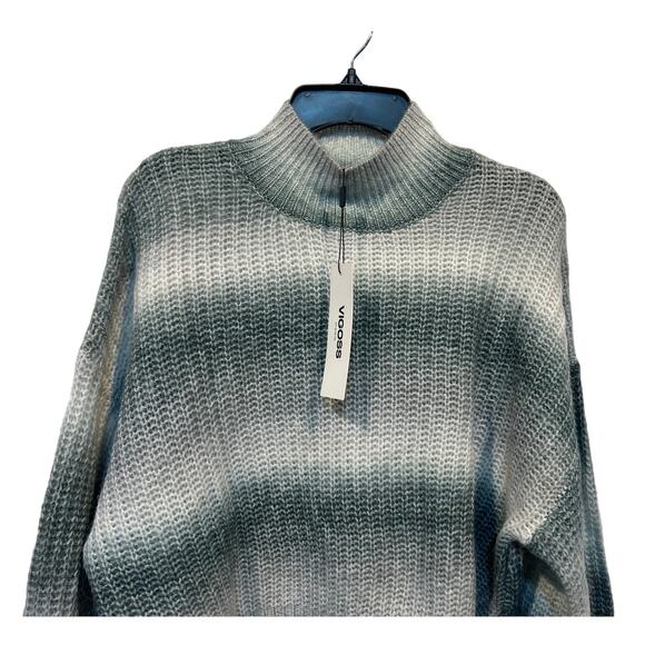 VIGOSS Women's Ombr​é Dropped Shoulder Cropped Mock Neck Sweater Size Large NEW! - Picture 5 of 12